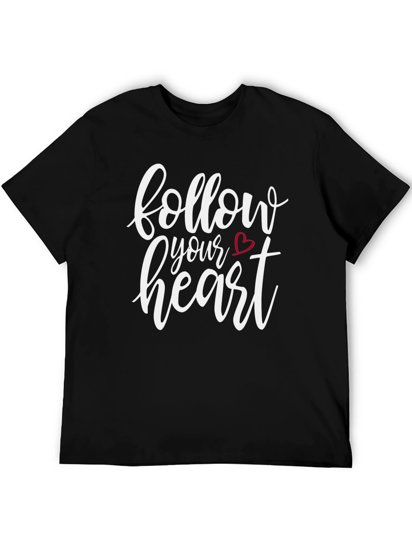 Black Follow Your Heart Graphic Tee - Black view 5