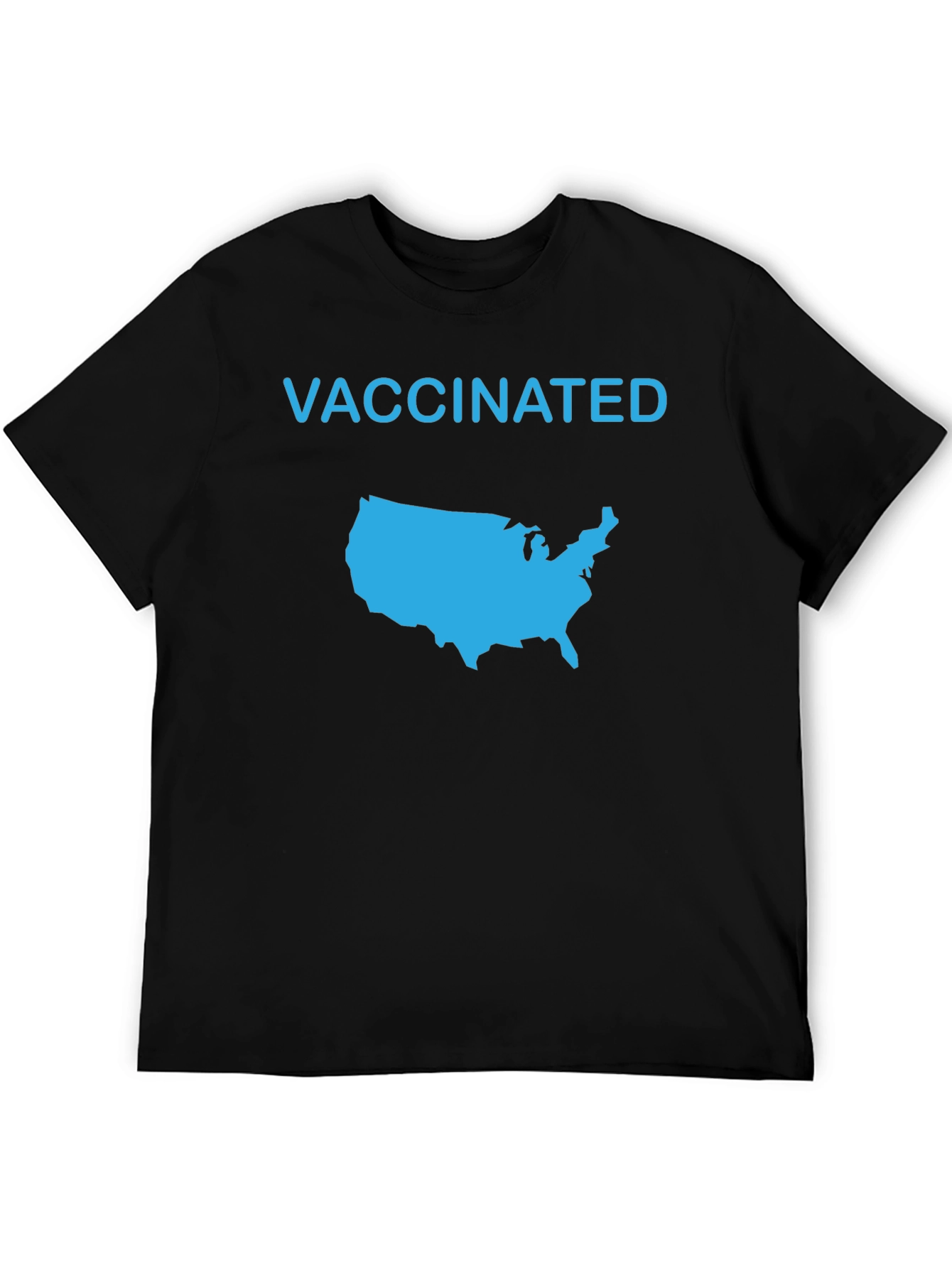Black Vaccinated USA Map T-Shirt view 5