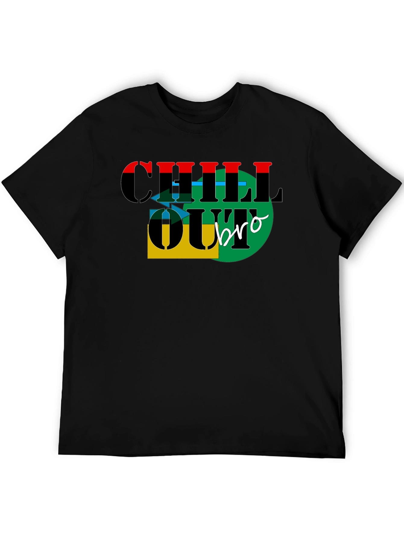 Black Chill Out Bro Graphic T-Shirt view 5
