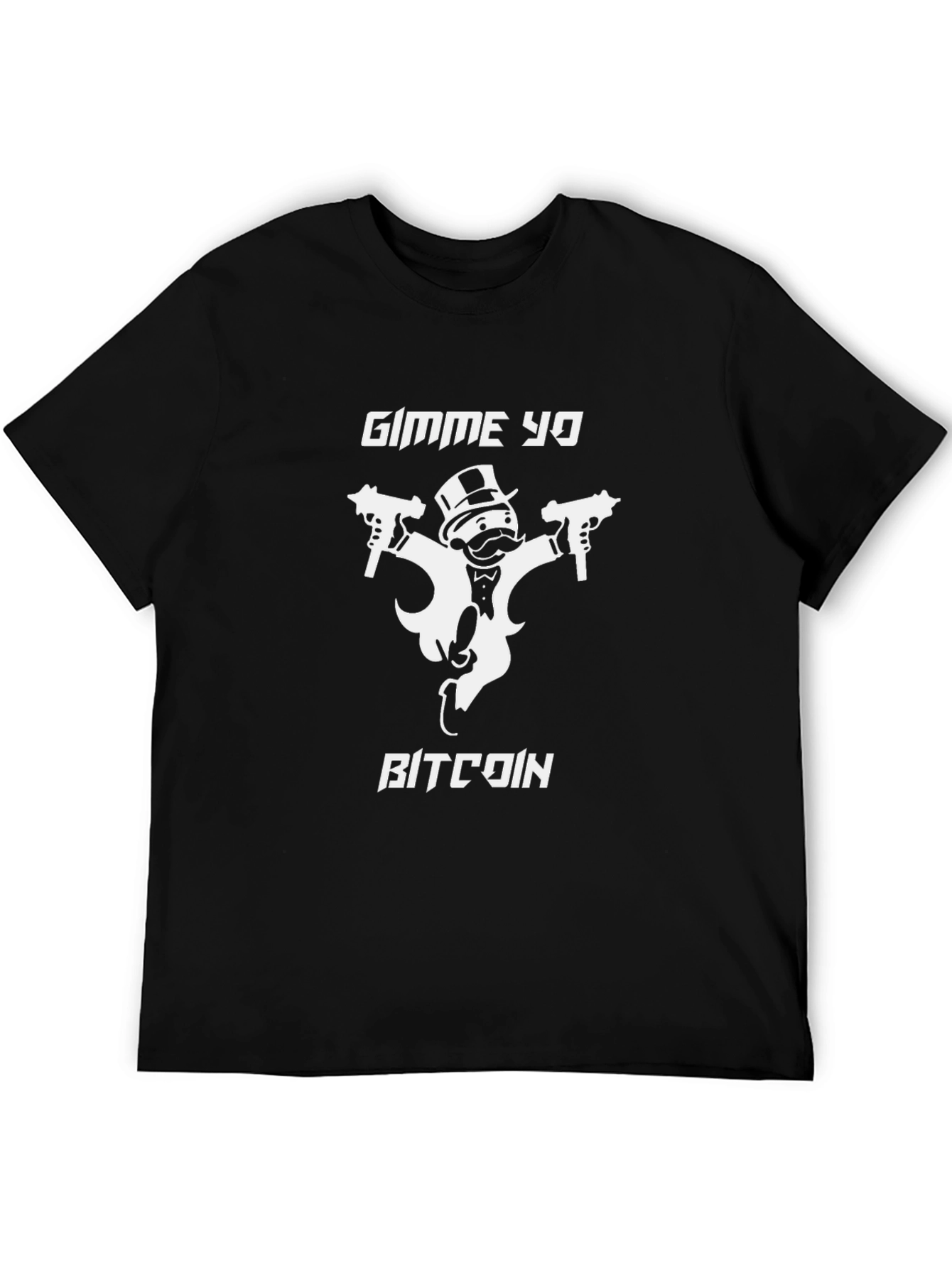 Black Gimme Yo Bitcoin Graphic Tee view 5
