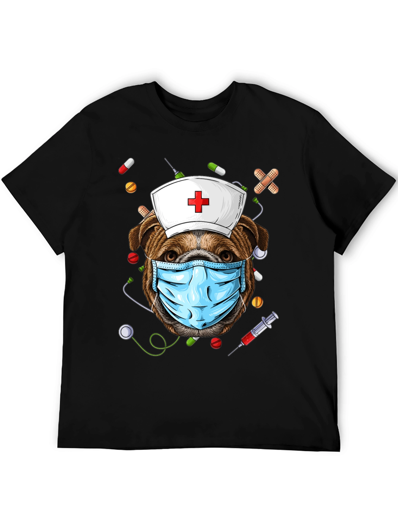 Black Nurse Dog T-Shirt - Healthcare Hero view 5