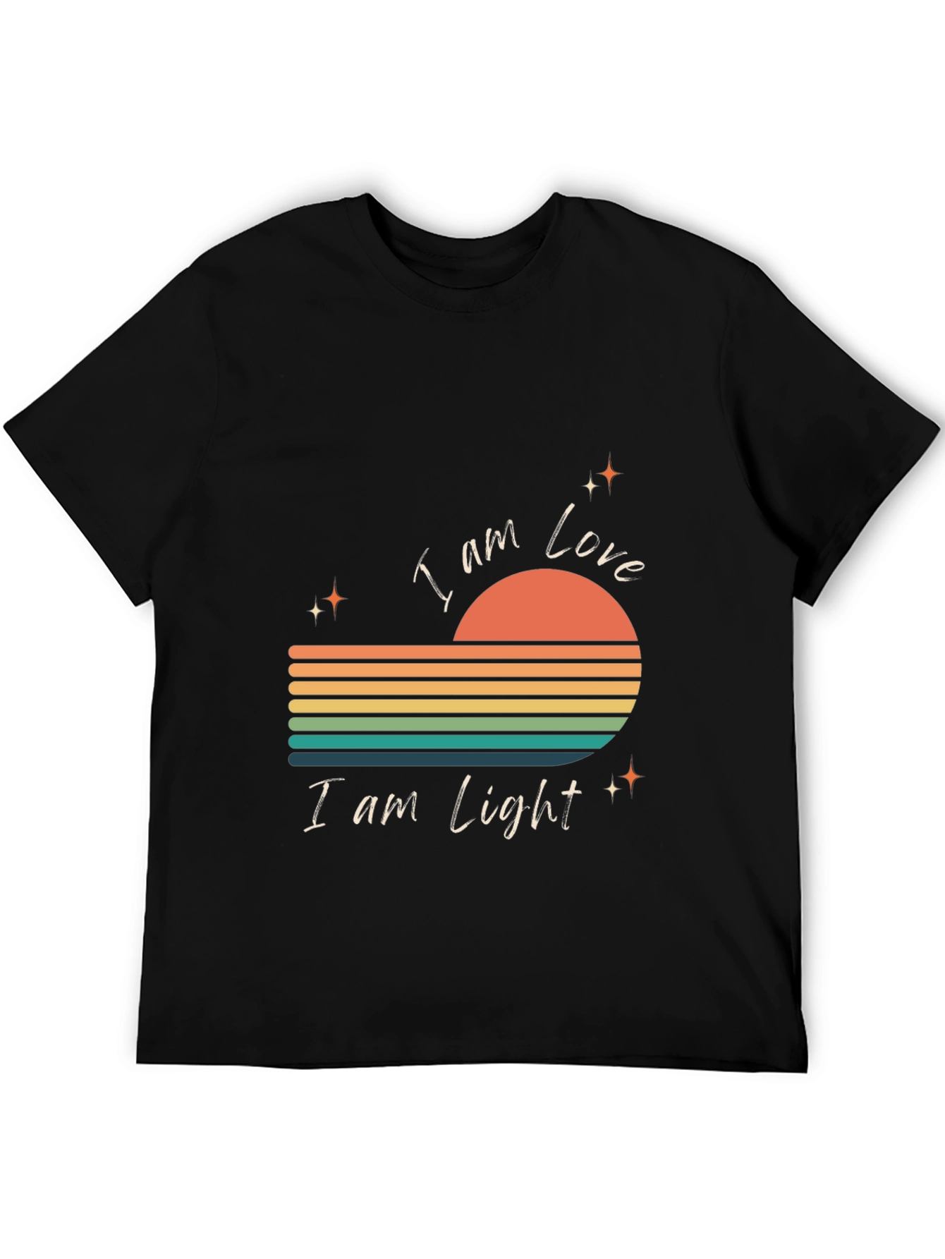 Black I Am Love I Am Light Retro Graphic Tee view 5