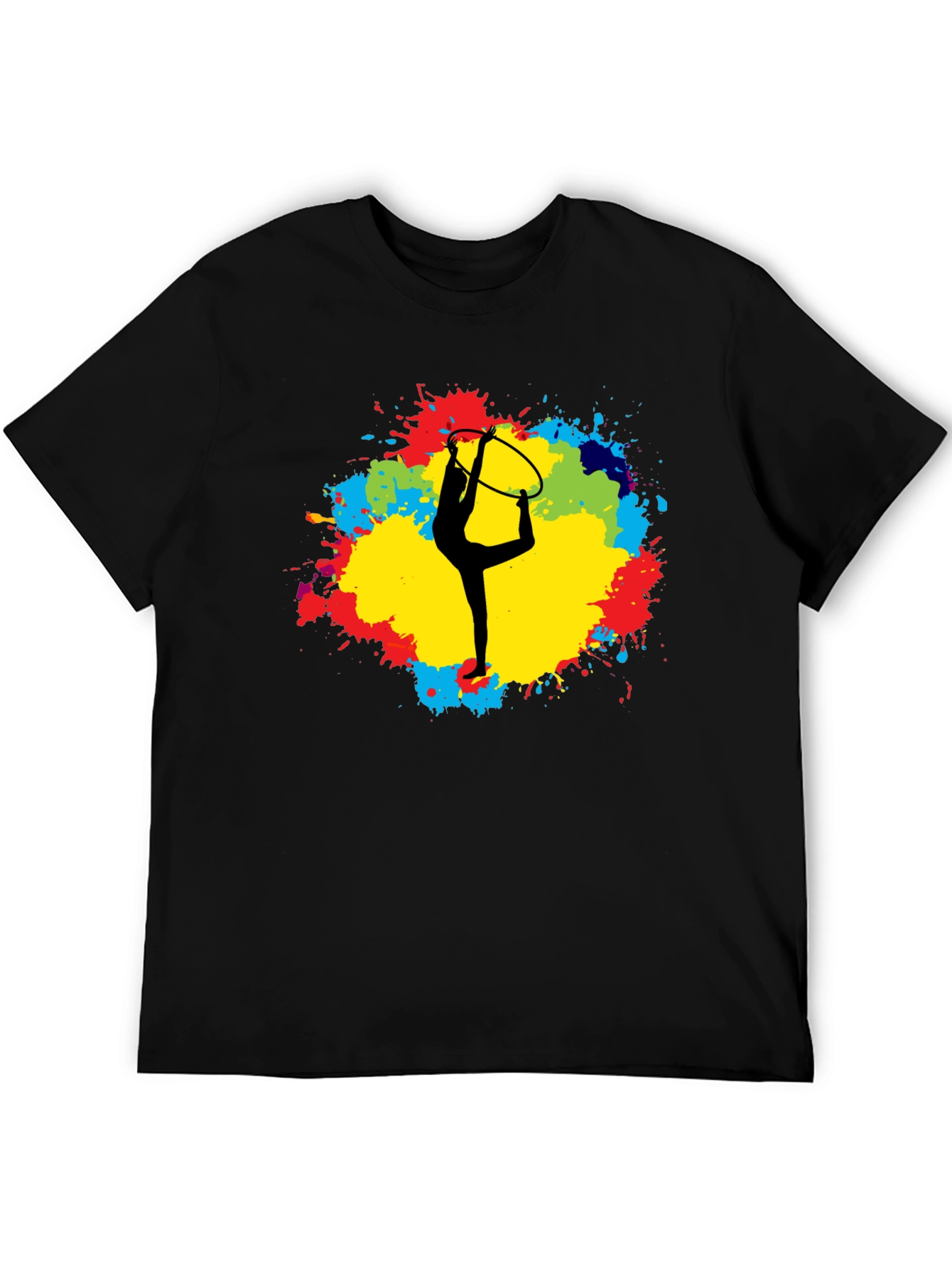 Black Rhythmic Gymnastics T-Shirt - Colorful Design view 5