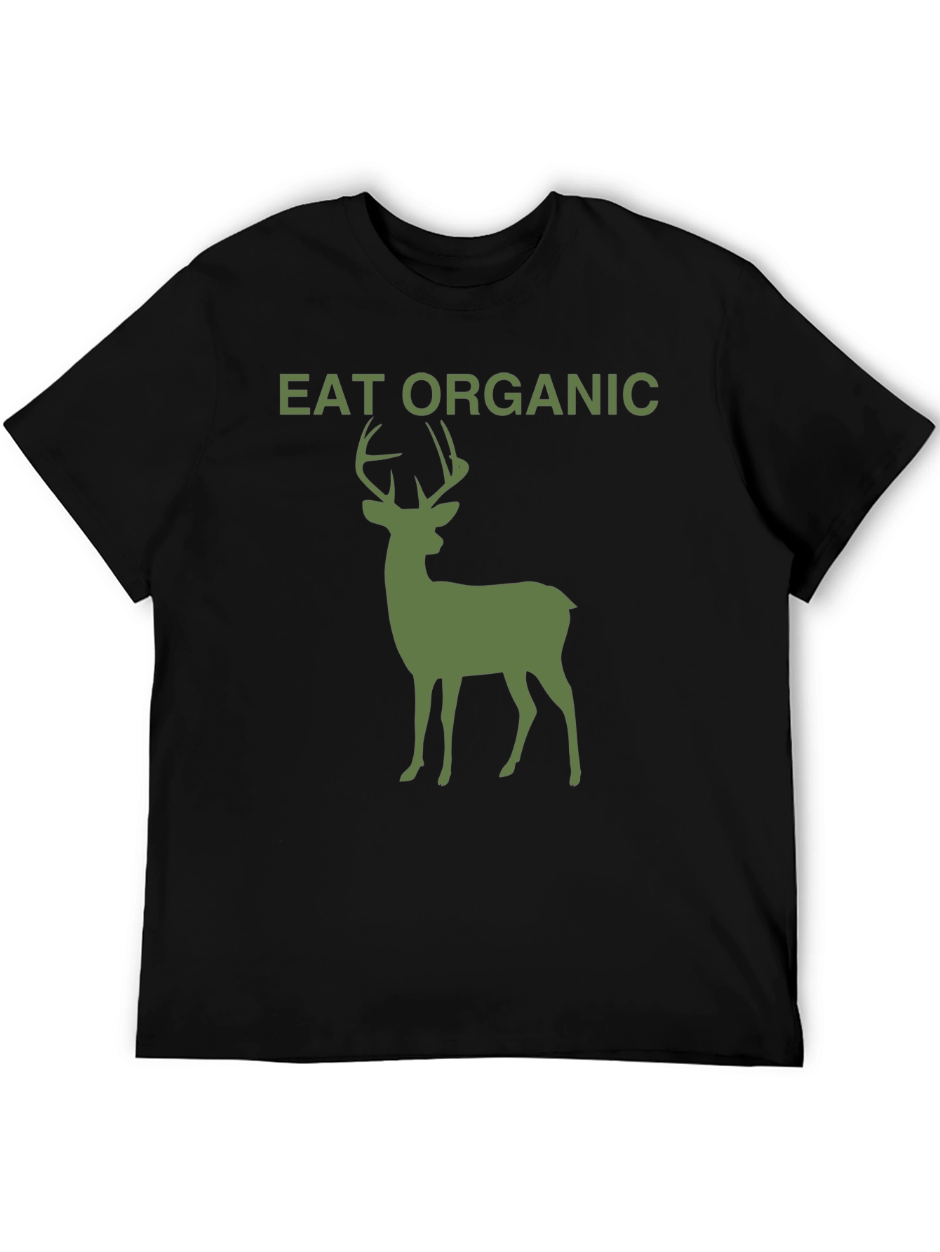 Black Eat Organic Deer Graphic T-Shirt - Black view 5