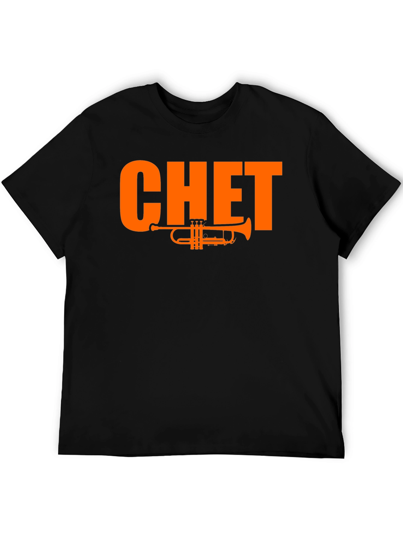 Black Chet Trumpet Graphic Tee - Black Cotton T-Shirt view 5