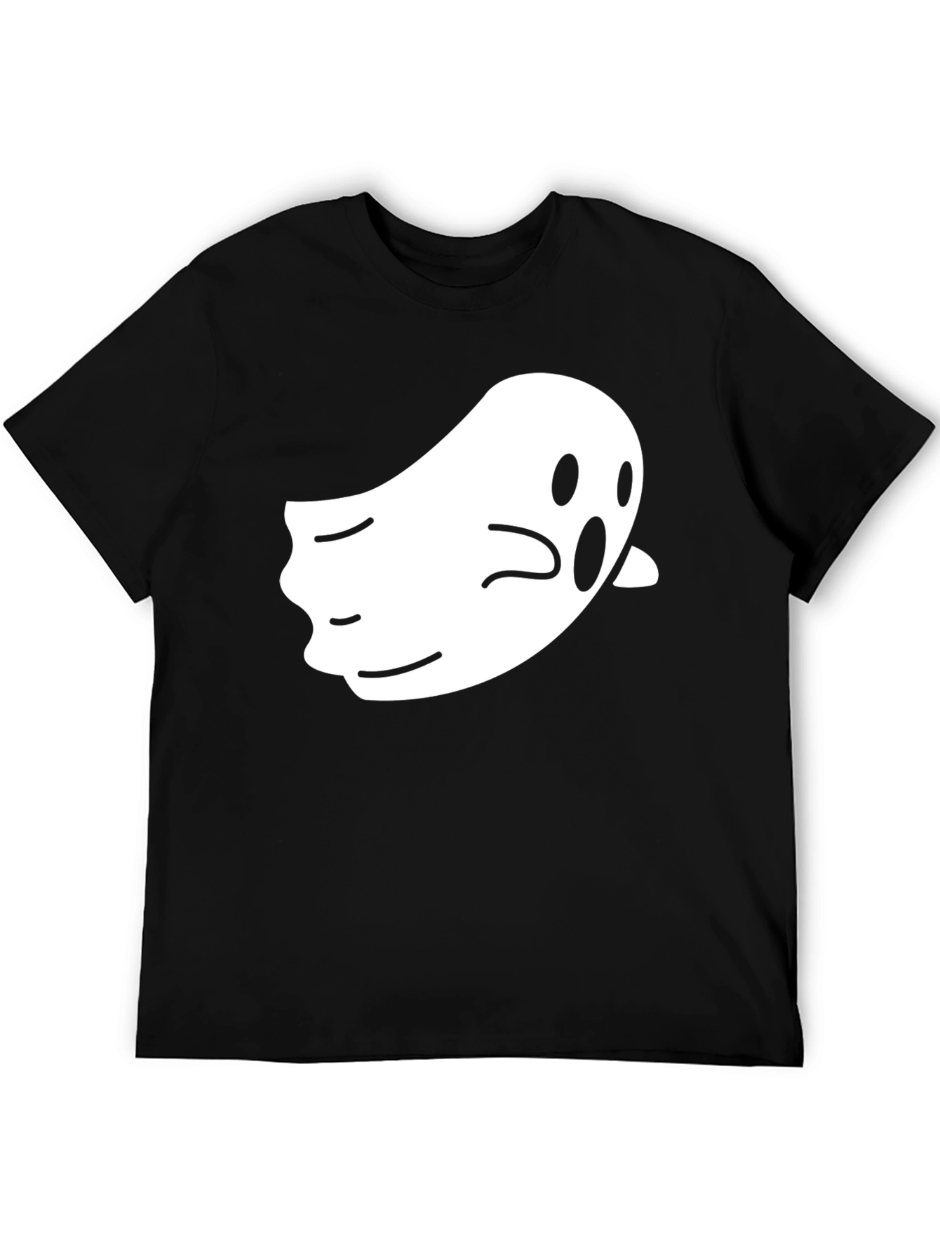 Black Ghost Graphic T-Shirt - Men's Black Halloween Tee view 5