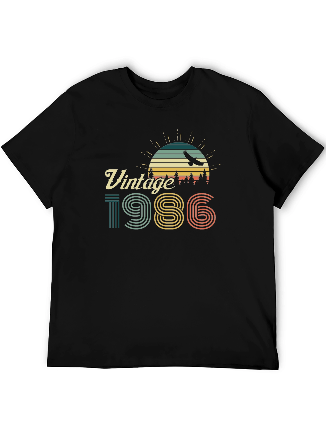 Black Vintage 1986 Retro Graphic Tee view 5