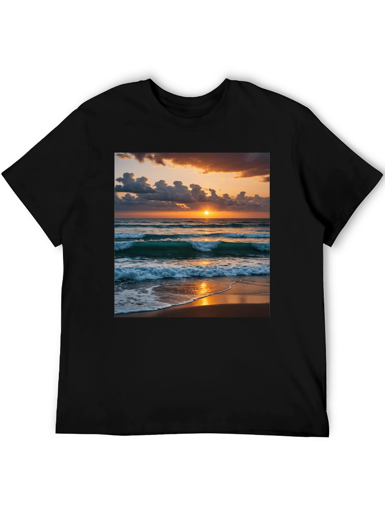 Black Sunset Beach T-Shirt view 5