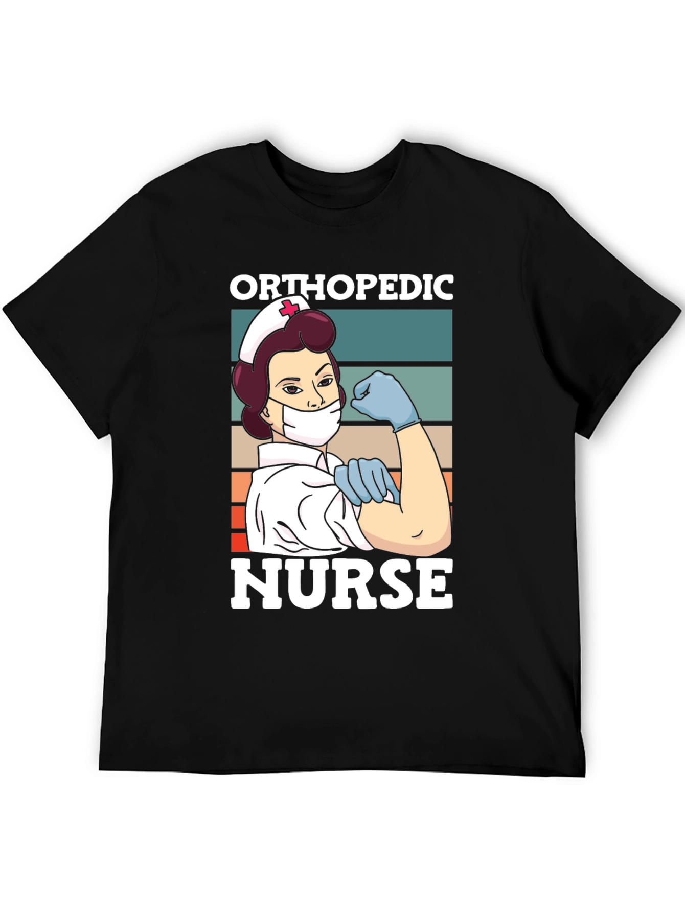 Black Orthopedic Nurse T-Shirt - Strong Woman Graphic Tee view 5