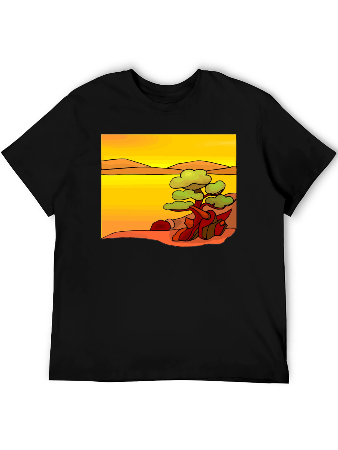 Black Nature Art Print Black T-Shirt view 5