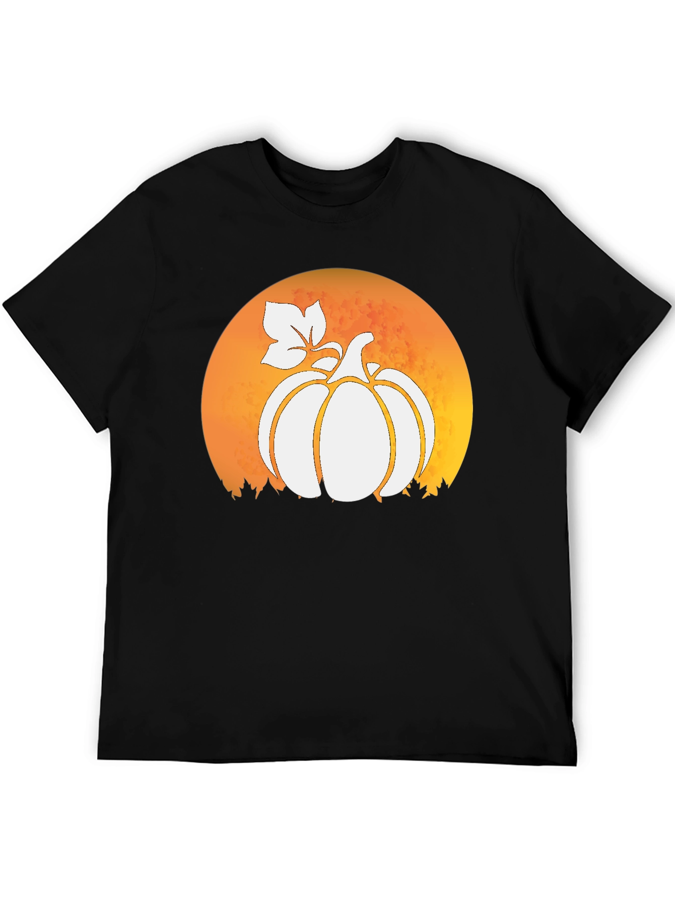Black Pumpkin Moon Black T-Shirt - Fall Harvest Tee view 5