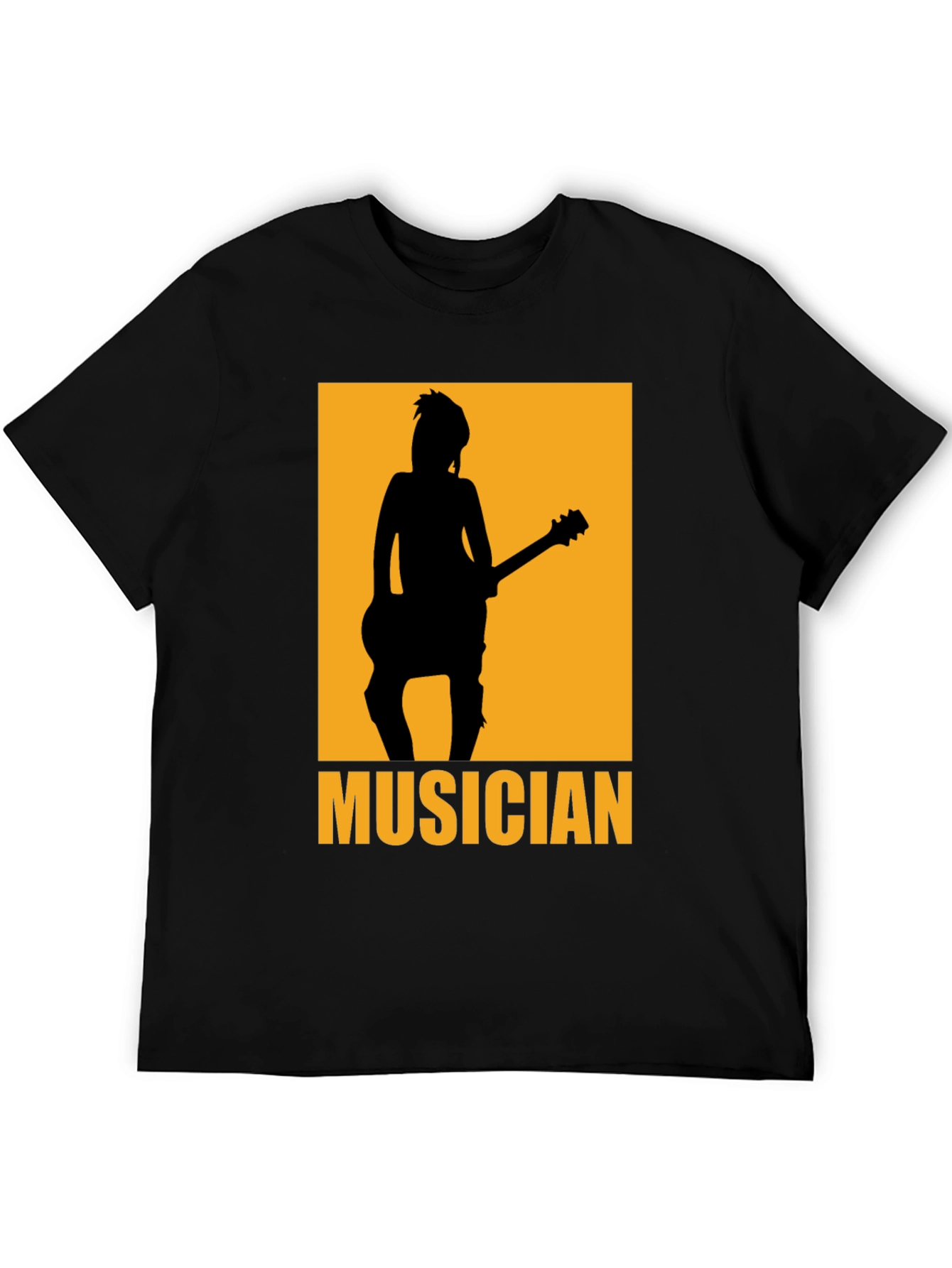 Black Musician Silhouette Graphic T-Shirt - Black view 5