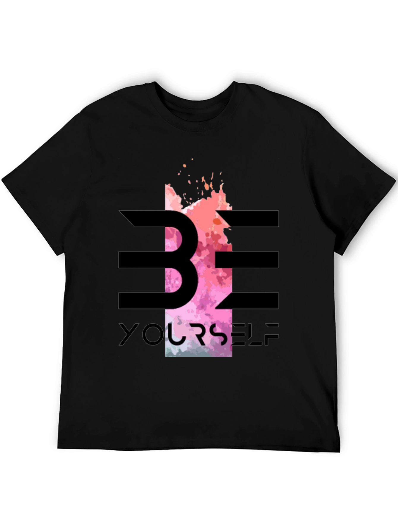 Black Be Yourself Graphic Tee - Stylish Black T-Shirt view 5