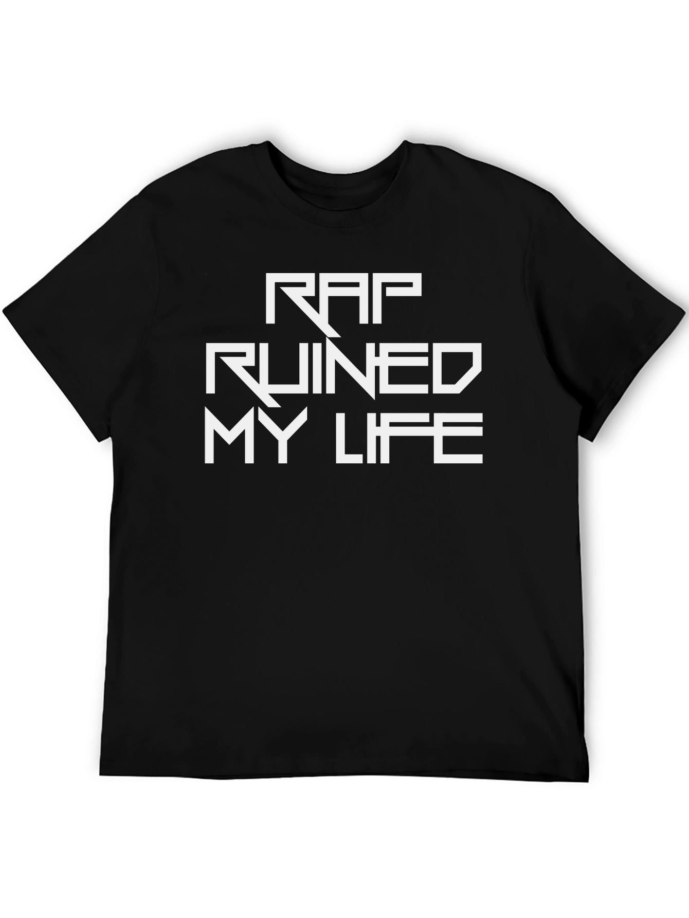 Black Rap Ruined My Life Black T-Shirt view 5