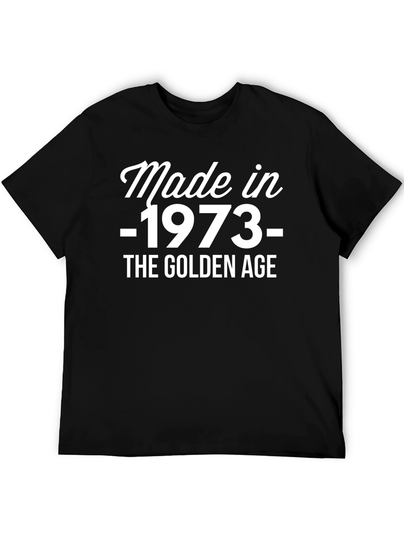 Black Made in 1973 T-Shirt: Vintage Golden Age Black Tee view 5