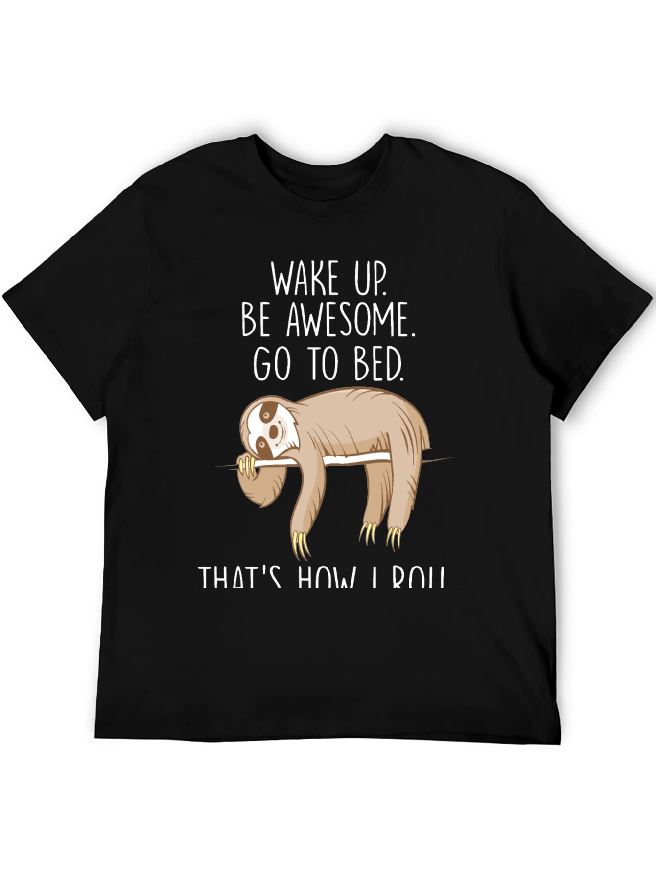 Black Sloth Wake Up T-Shirt - Funny Sleepy Animal Tee view 5