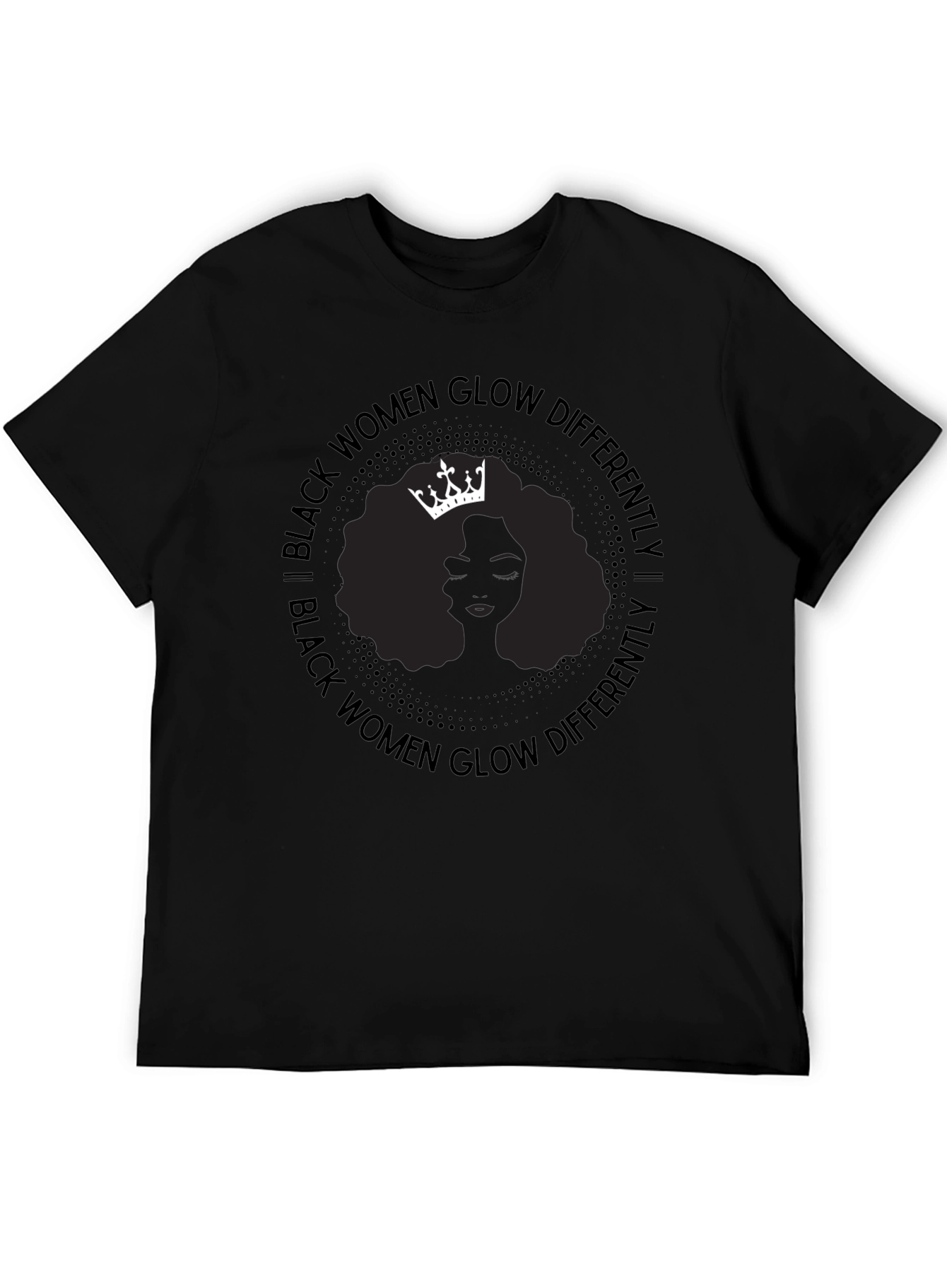 Black Black Women Glow Differently Graphic T-Shirt view 5