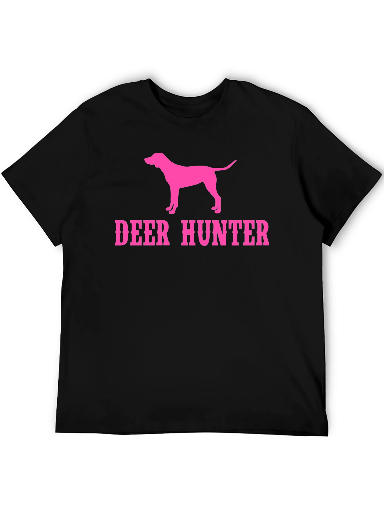 Black Deer Hunter Dog Graphic T-Shirt - Black Tee view 5