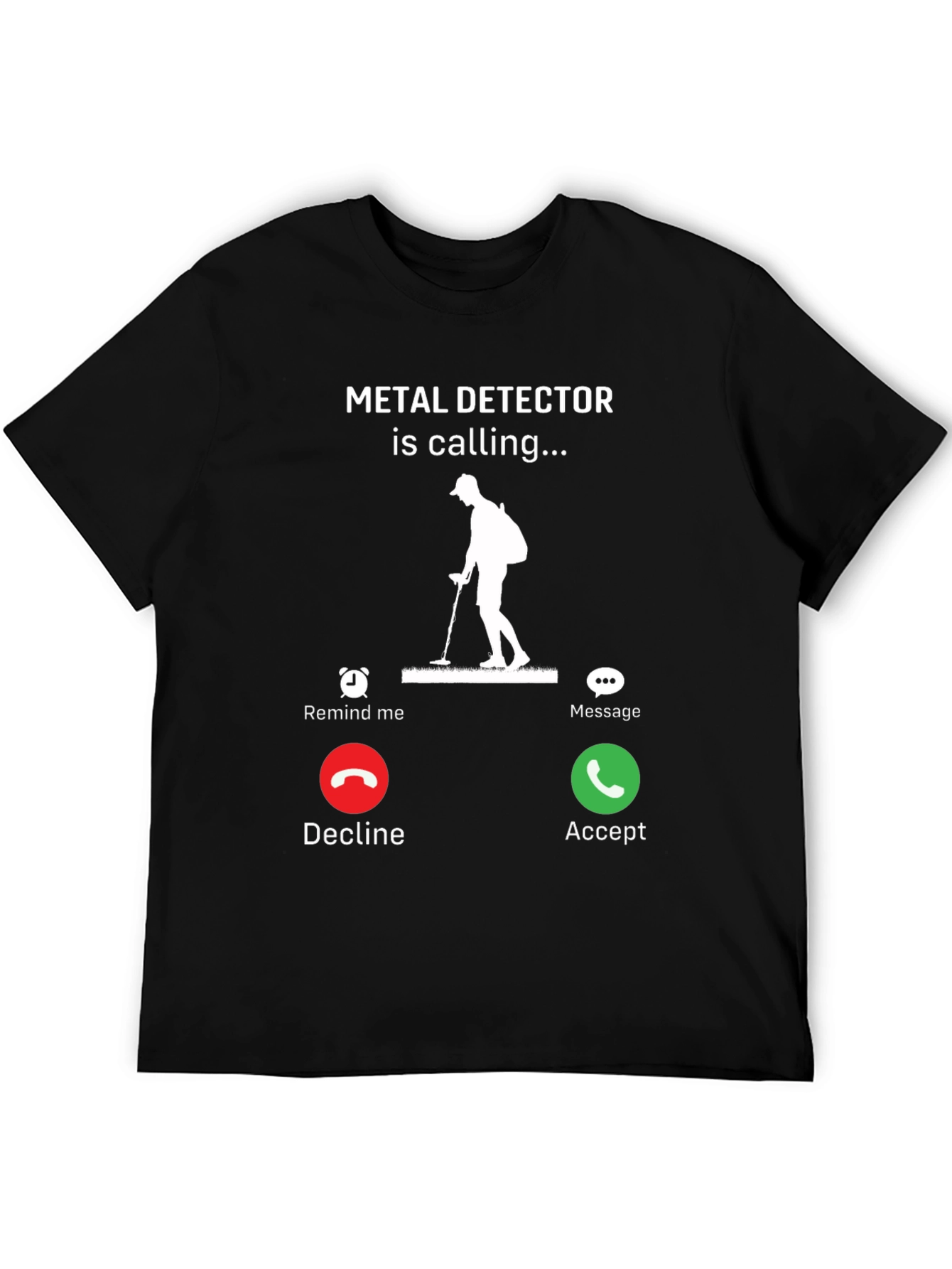 Black Metal Detector is Calling Funny T-Shirt view 5