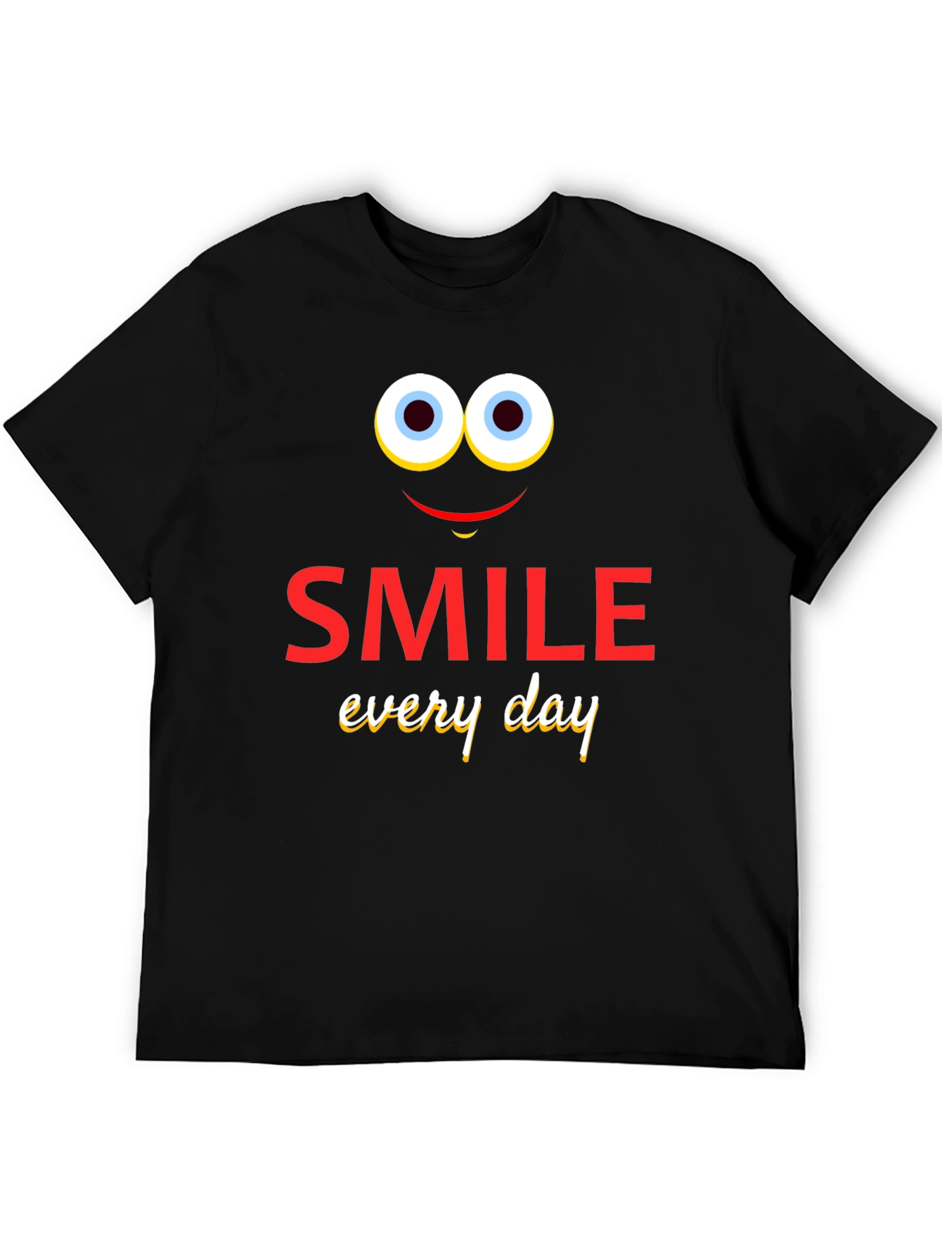 Black Smile Every Day T-Shirt - Fun Graphic Tee view 5