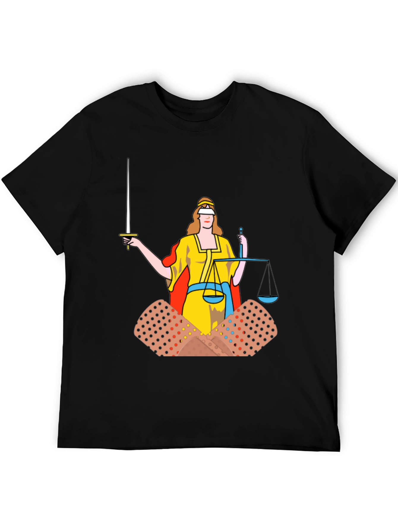 Black Justice T-Shirt: Bandage Edition Black Cotton Tee view 5