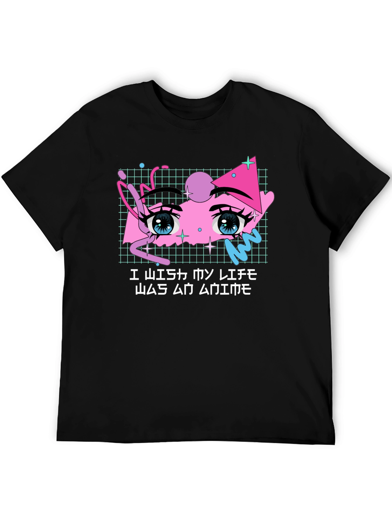 Black Anime Life T-Shirt - Black Graphic Tee view 5