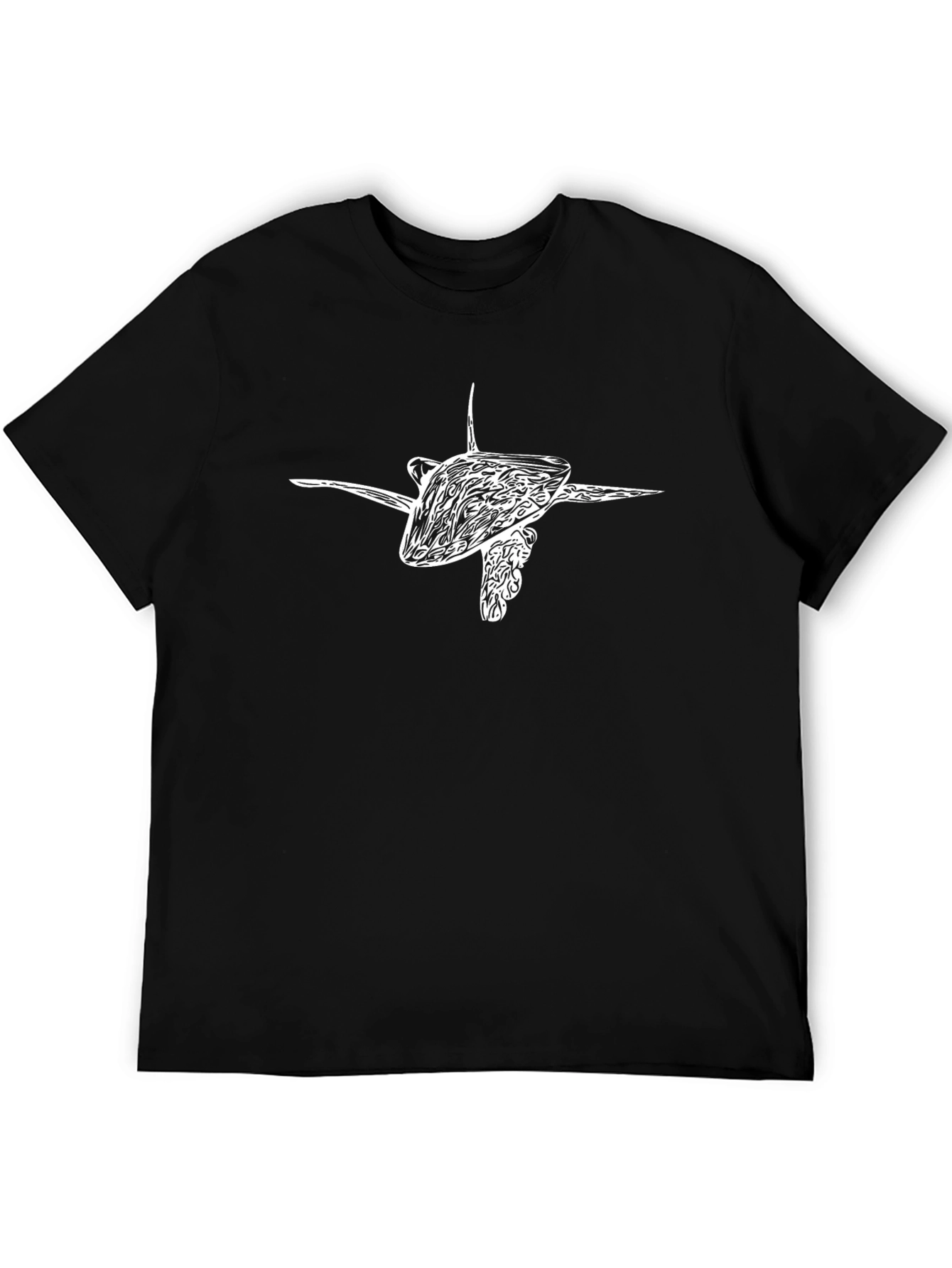 Black Manta Ray Graphic Tee - Black Cotton Blend view 5