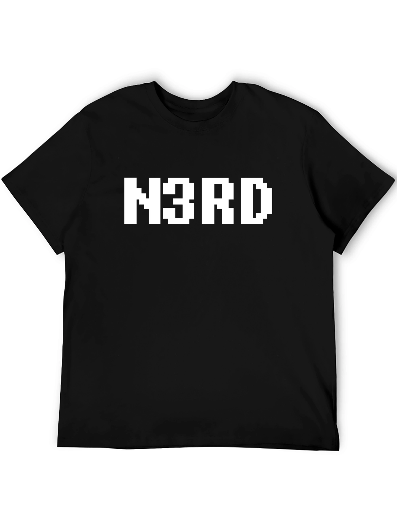 Black N3RD Pixel Graphic T-Shirt - Black Cotton Blend view 5