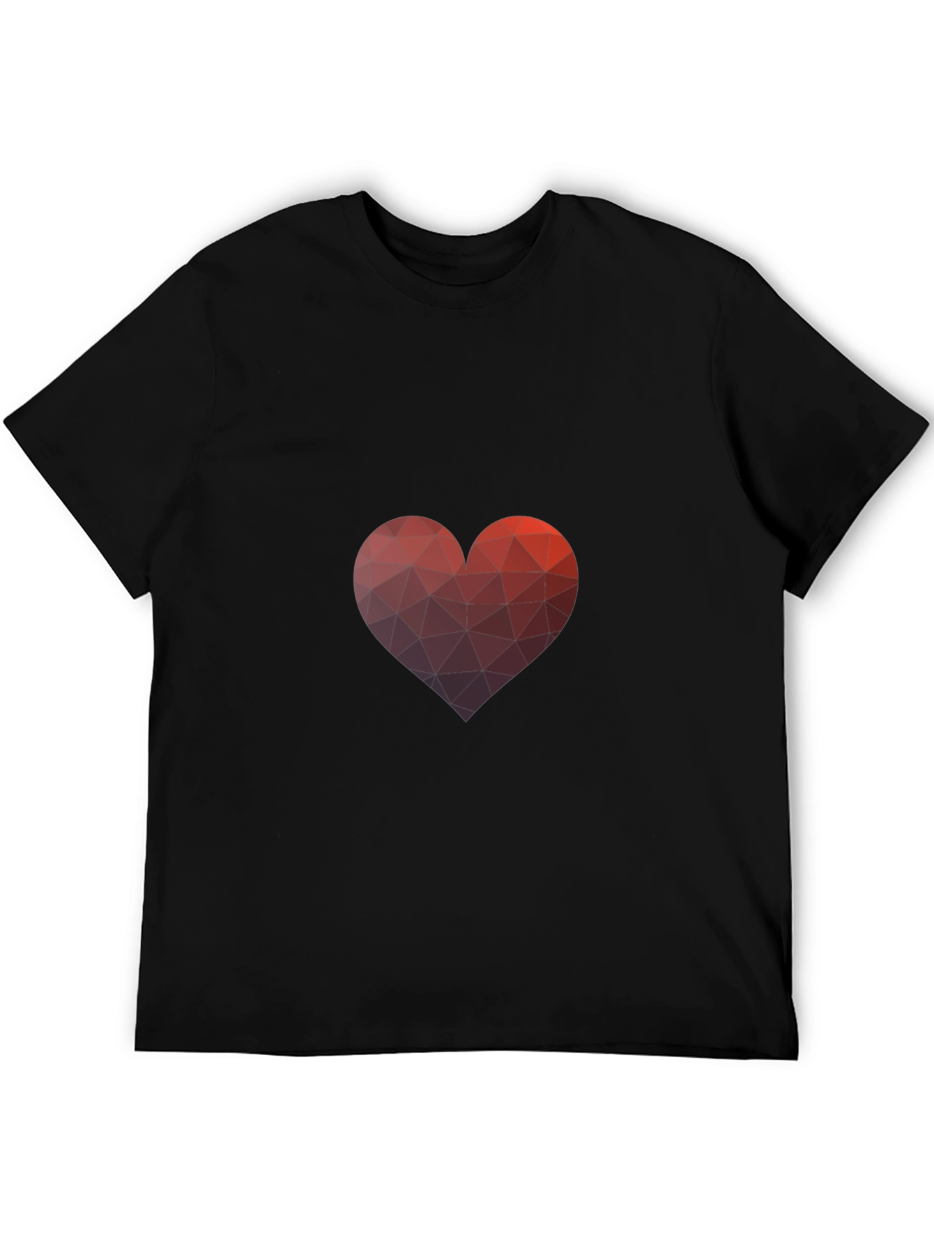 Black Geometric Heart Graphic Black T-Shirt view 5