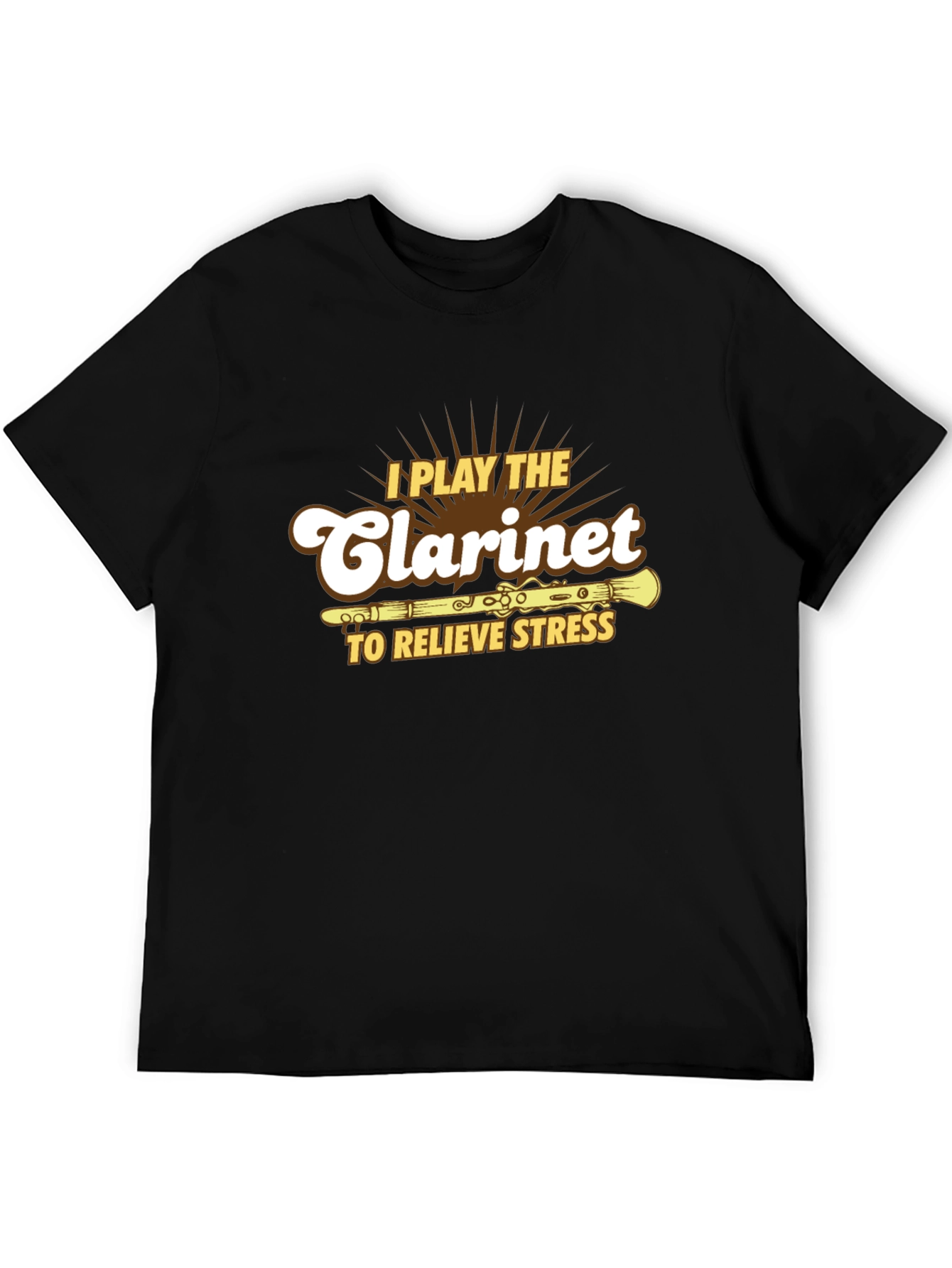 Black Clarinet Player T-Shirt - Relieve Stress in Style! view 5