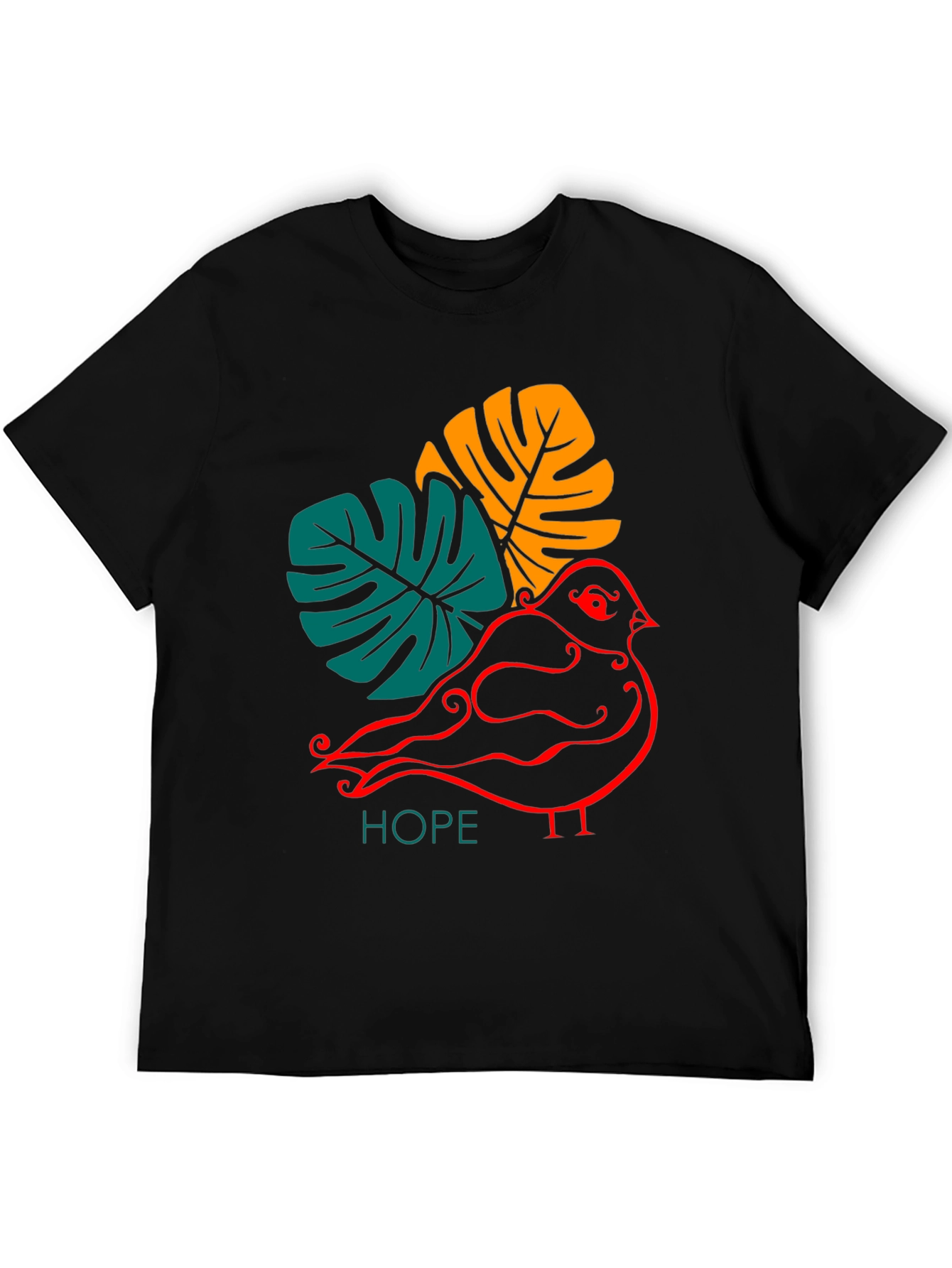 Black Hopeful Bird Graphic Tee - Stylish and Unique view 5