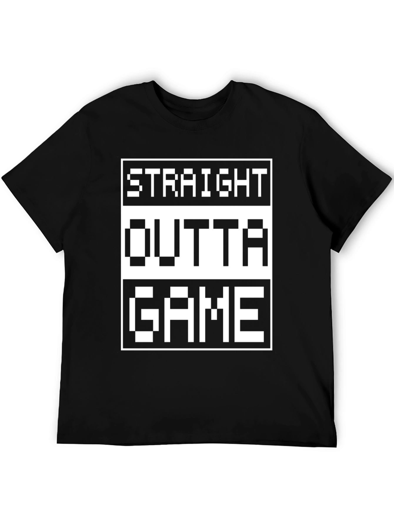 Black Straight Outta Game T-Shirt - Gamer Style view 5