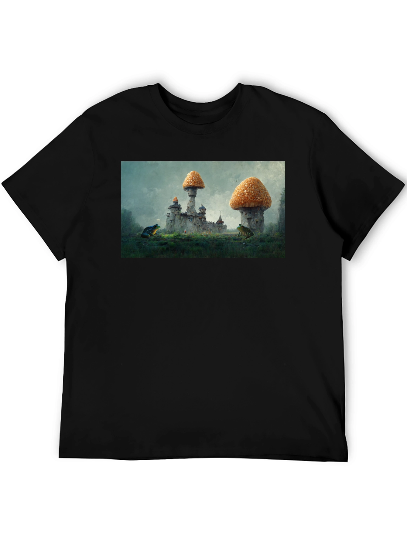 Black Mushroom Castle Black T-Shirt view 5