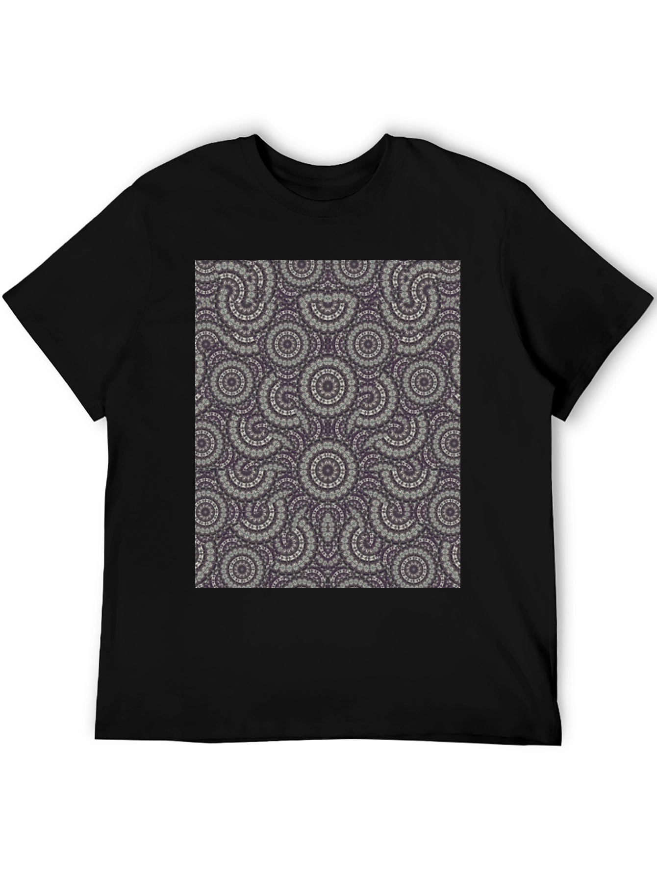 Black Patterned Tee: Unique Graphic Print view 5