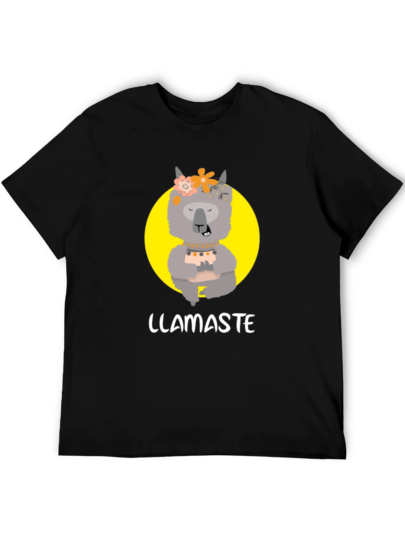 Black Llamaste Graphic Tee - Funny Llama Yoga T-Shirt view 5