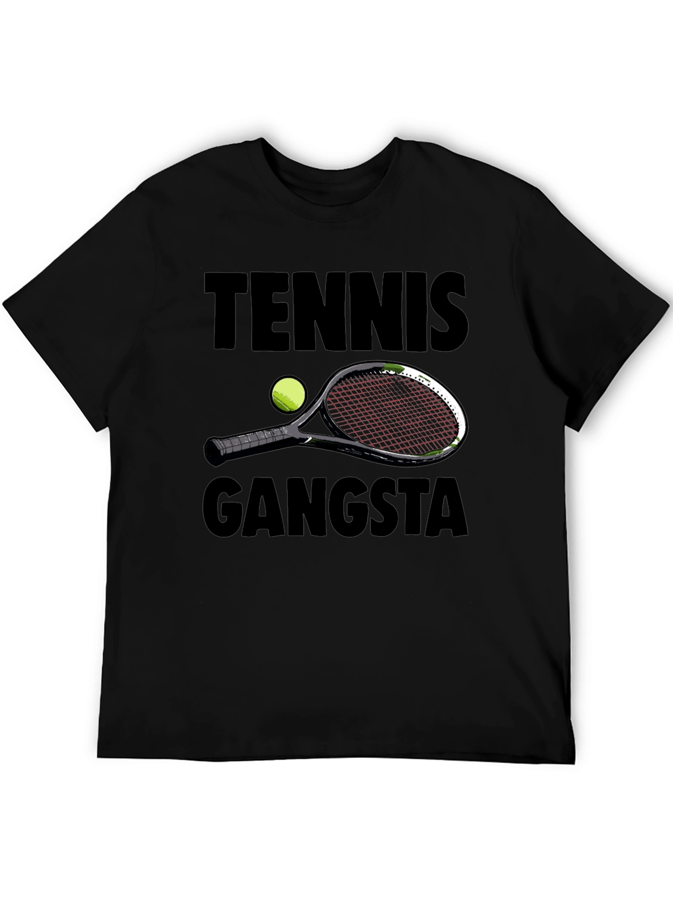 Black Tennis Gangsta Graphic T-Shirt view 5