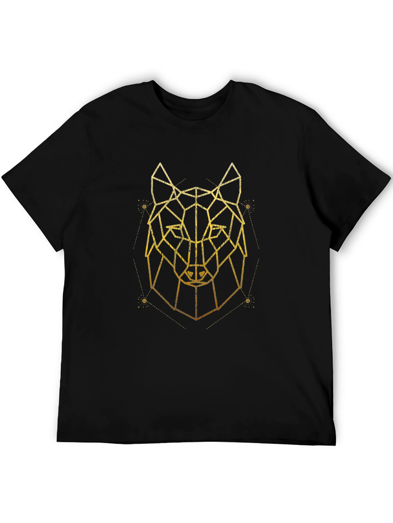 Black Geometric Wolf Graphic T-Shirt view 5