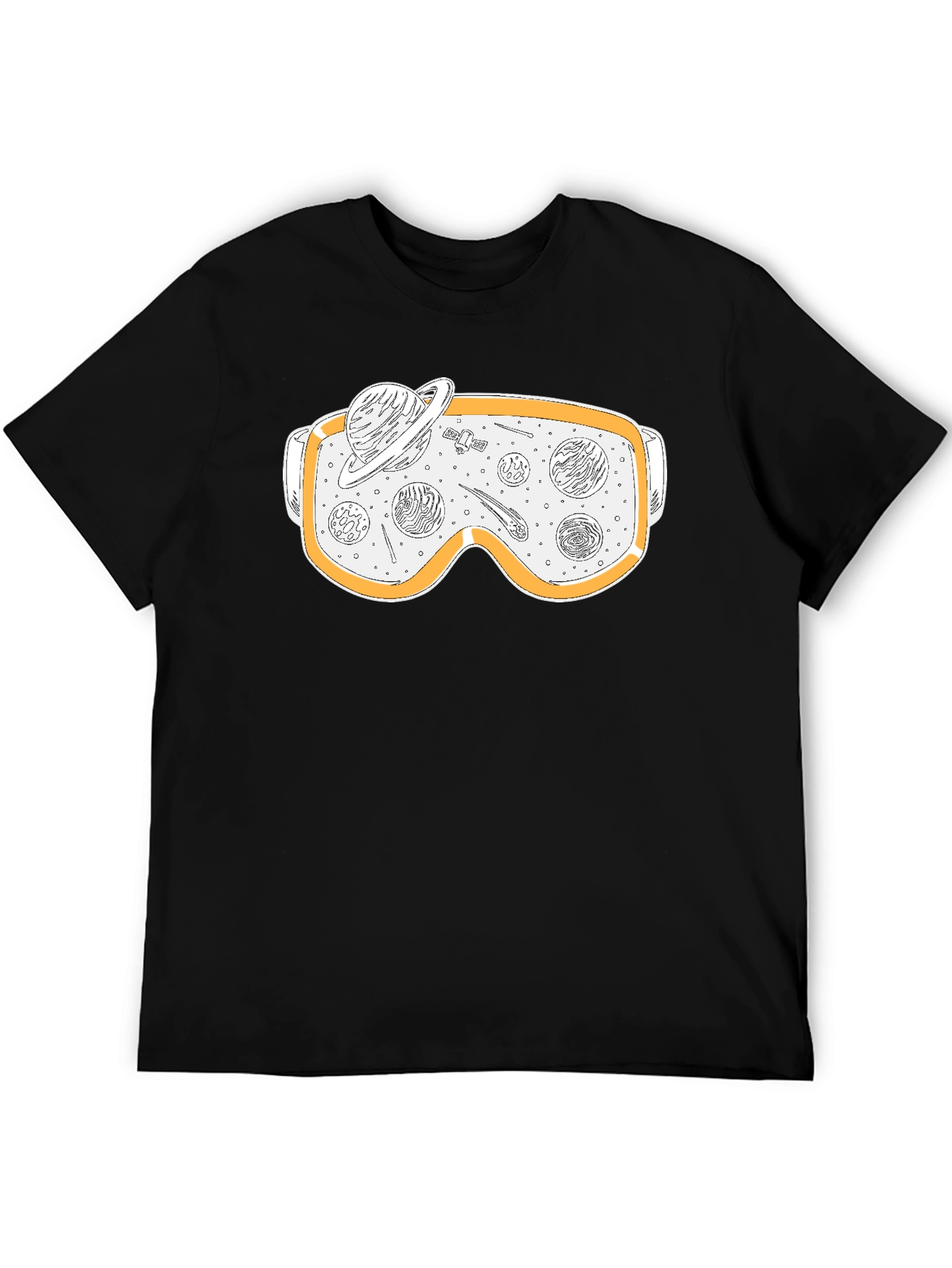 Black Space Goggles Graphic Tee - Black Cotton Blend view 5