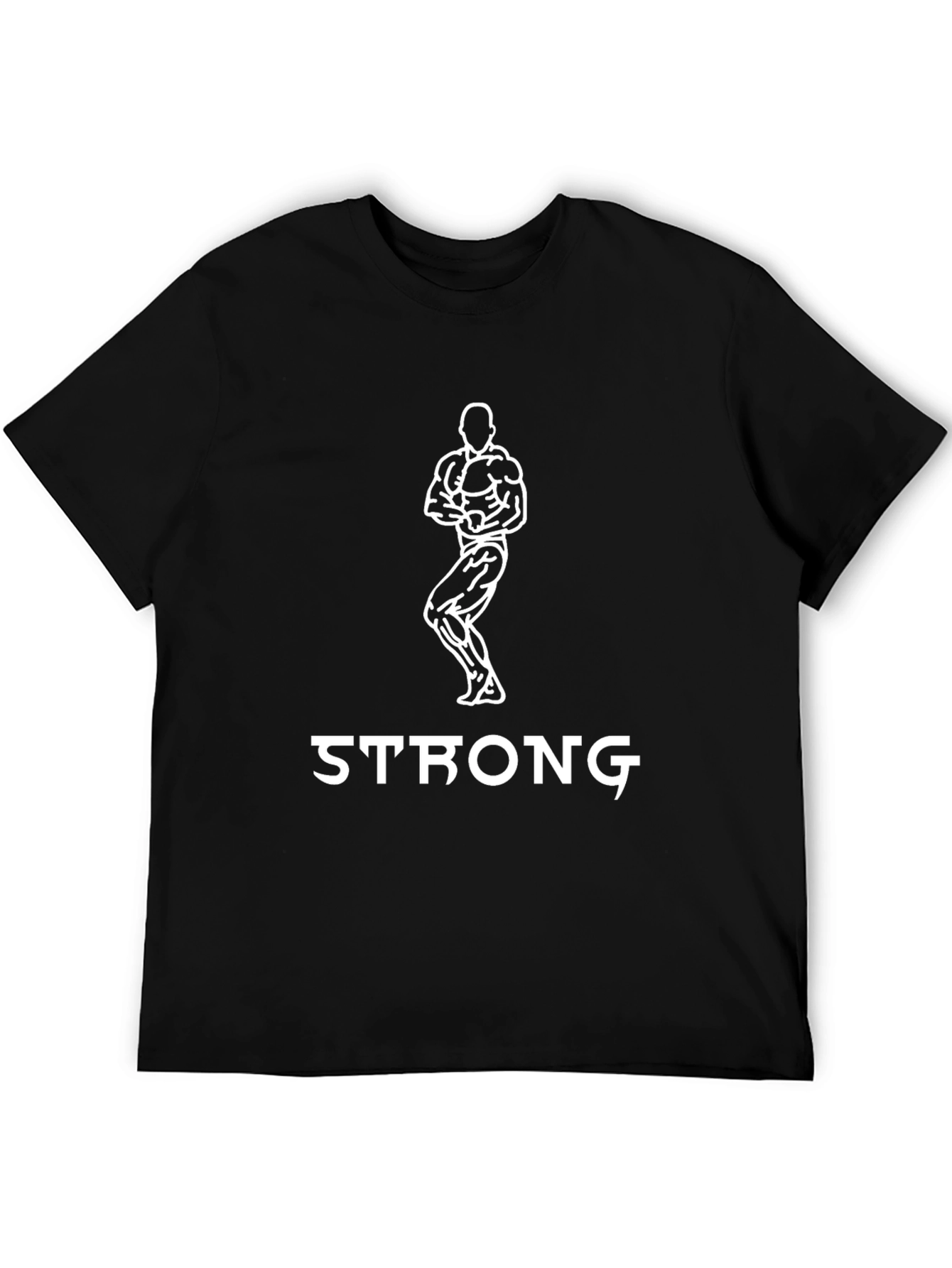Black Strongman T-Shirt - Black Graphic Tee view 5