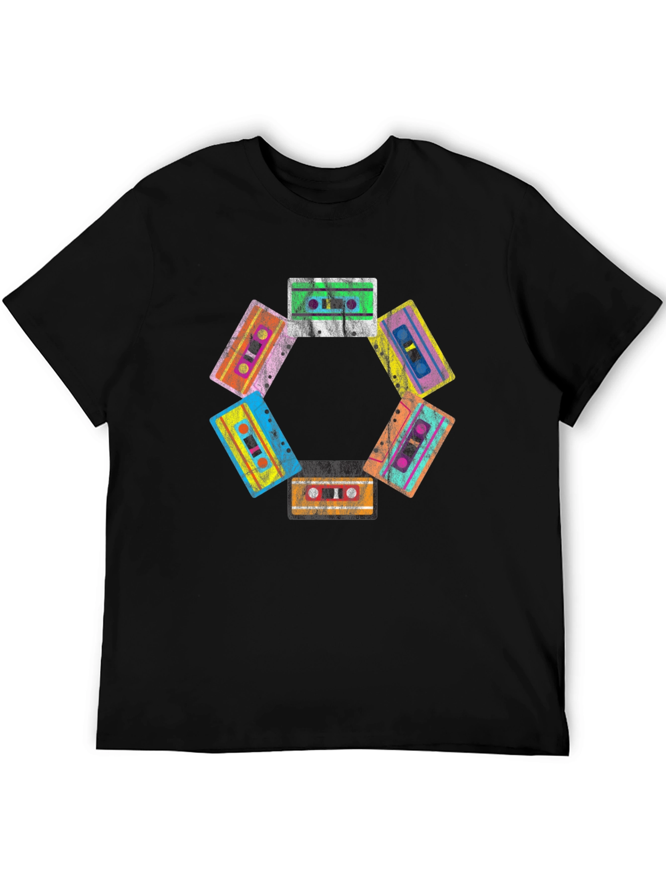 Black Retro Cassette Tape Graphic Tee view 5