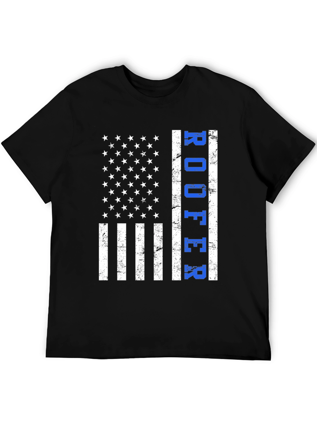 Black Roofer American Flag T-Shirt Patriotic Job Pride view 5