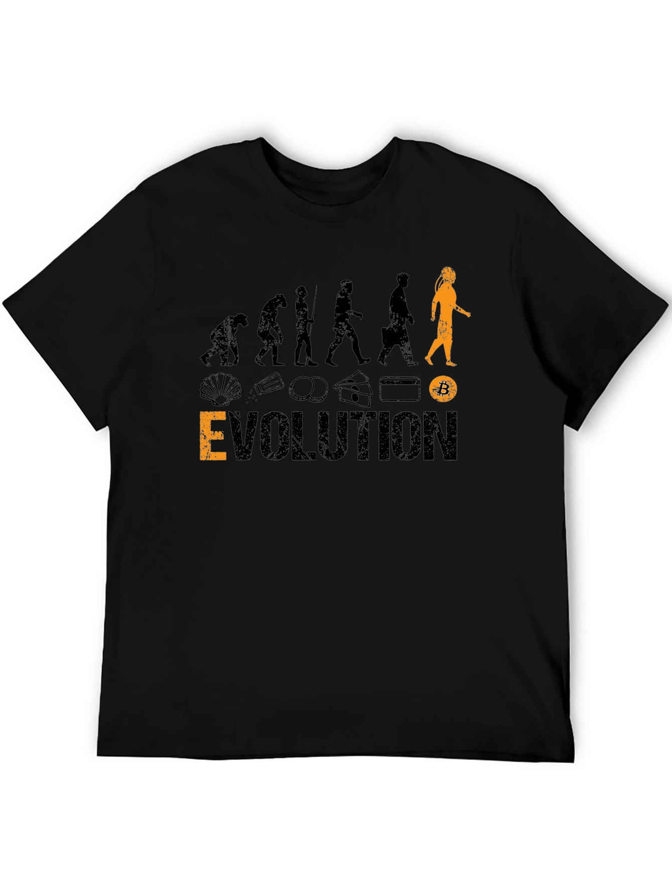 Black Bitcoin Evolution Black T-Shirt view 5
