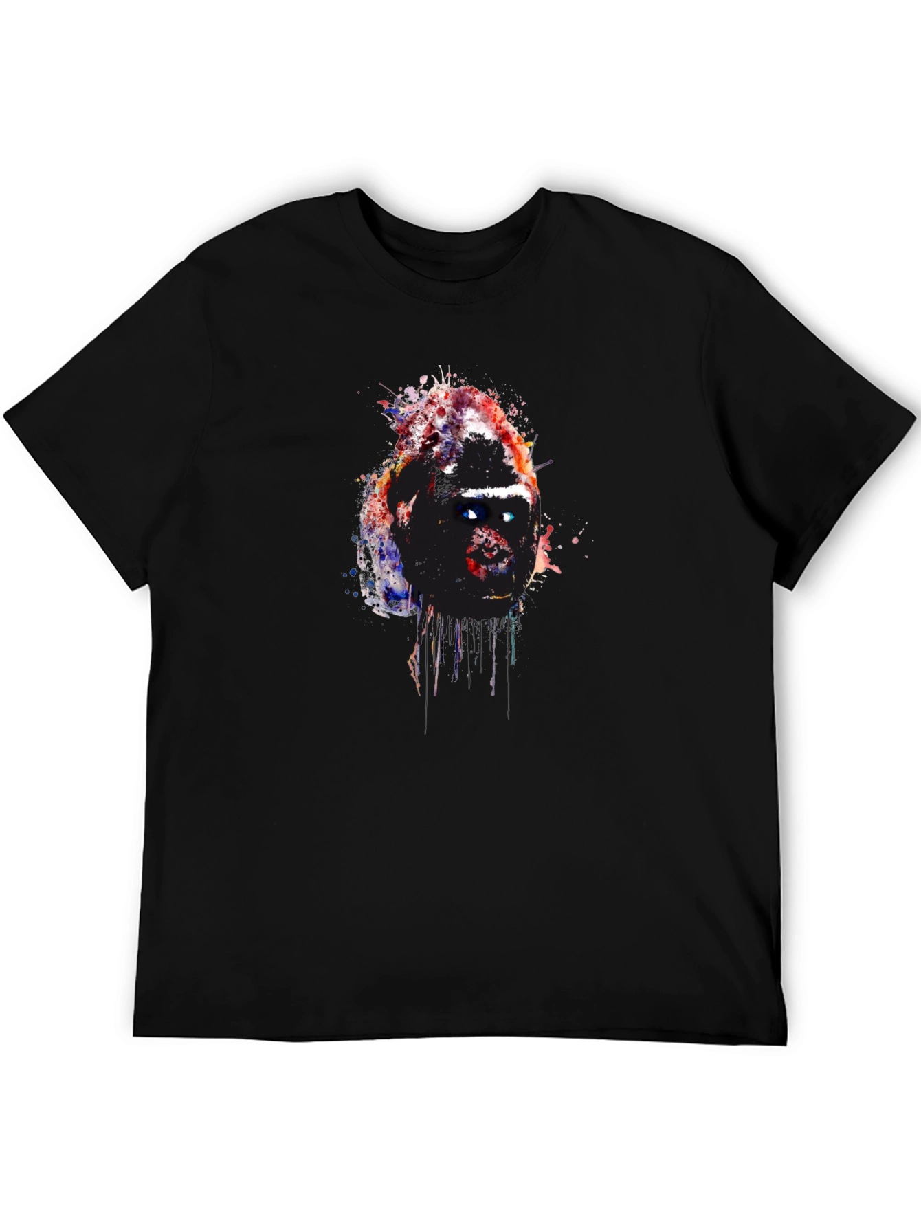 Black Abstract Gorilla Graphic Black T-Shirt view 5
