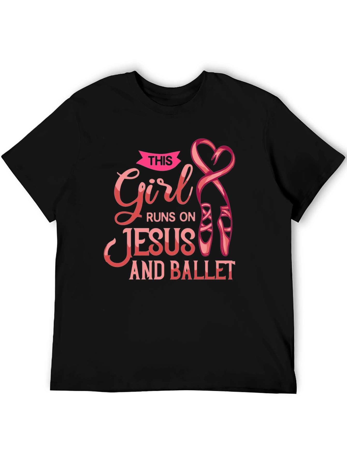 Black Girl Runs on Jesus and Ballet Black T-Shirt view 5