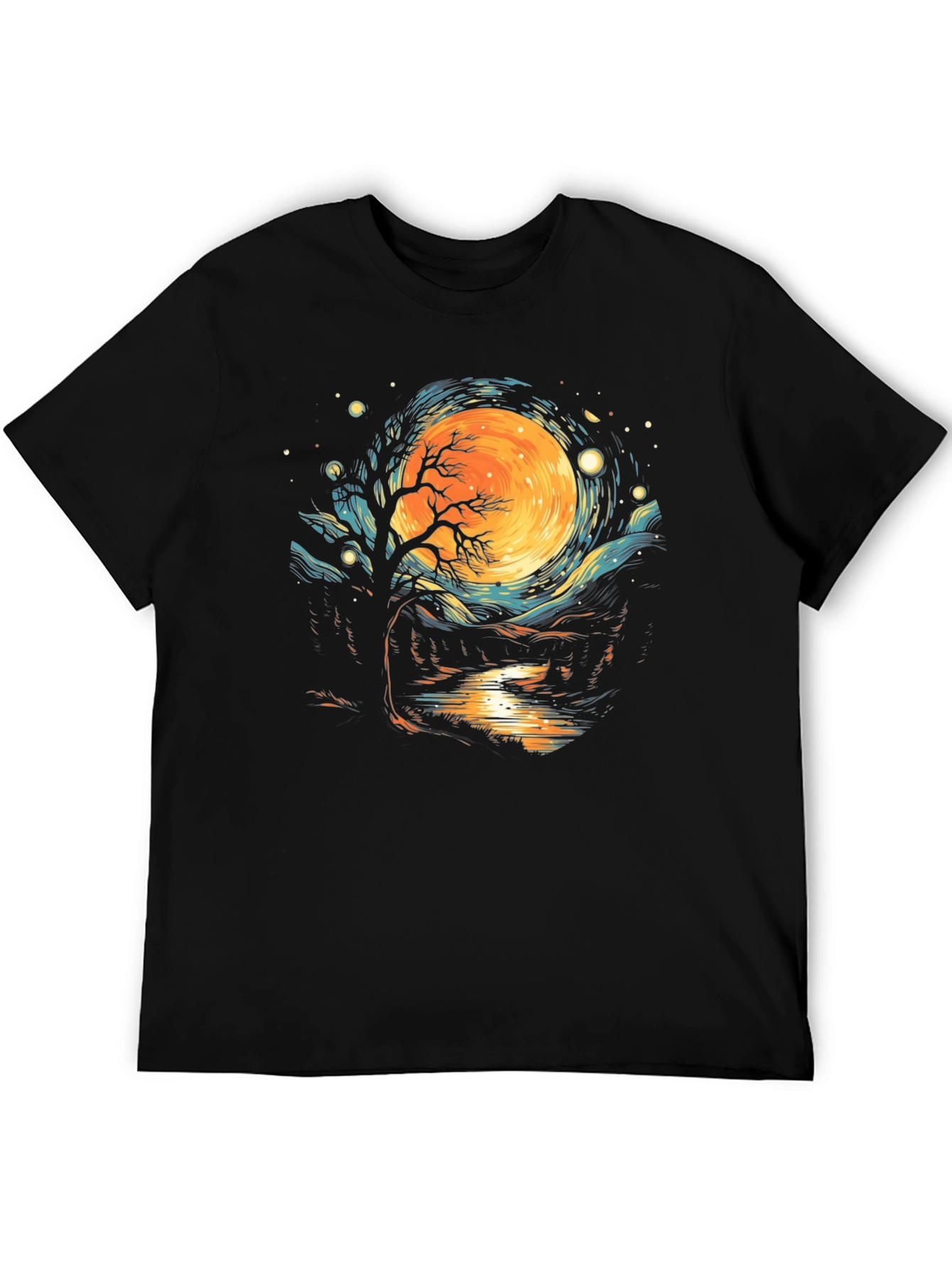 Black Nightscape Graphic Tee - Unique Artistic Design view 5