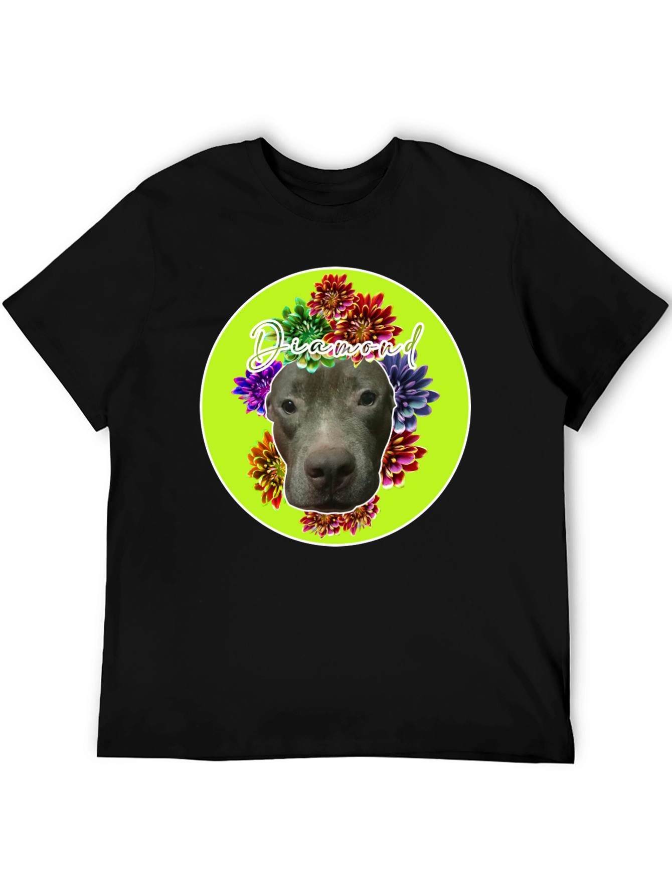 Diamond Dog Floral T-Shirt - Custom Pet Tee - 5