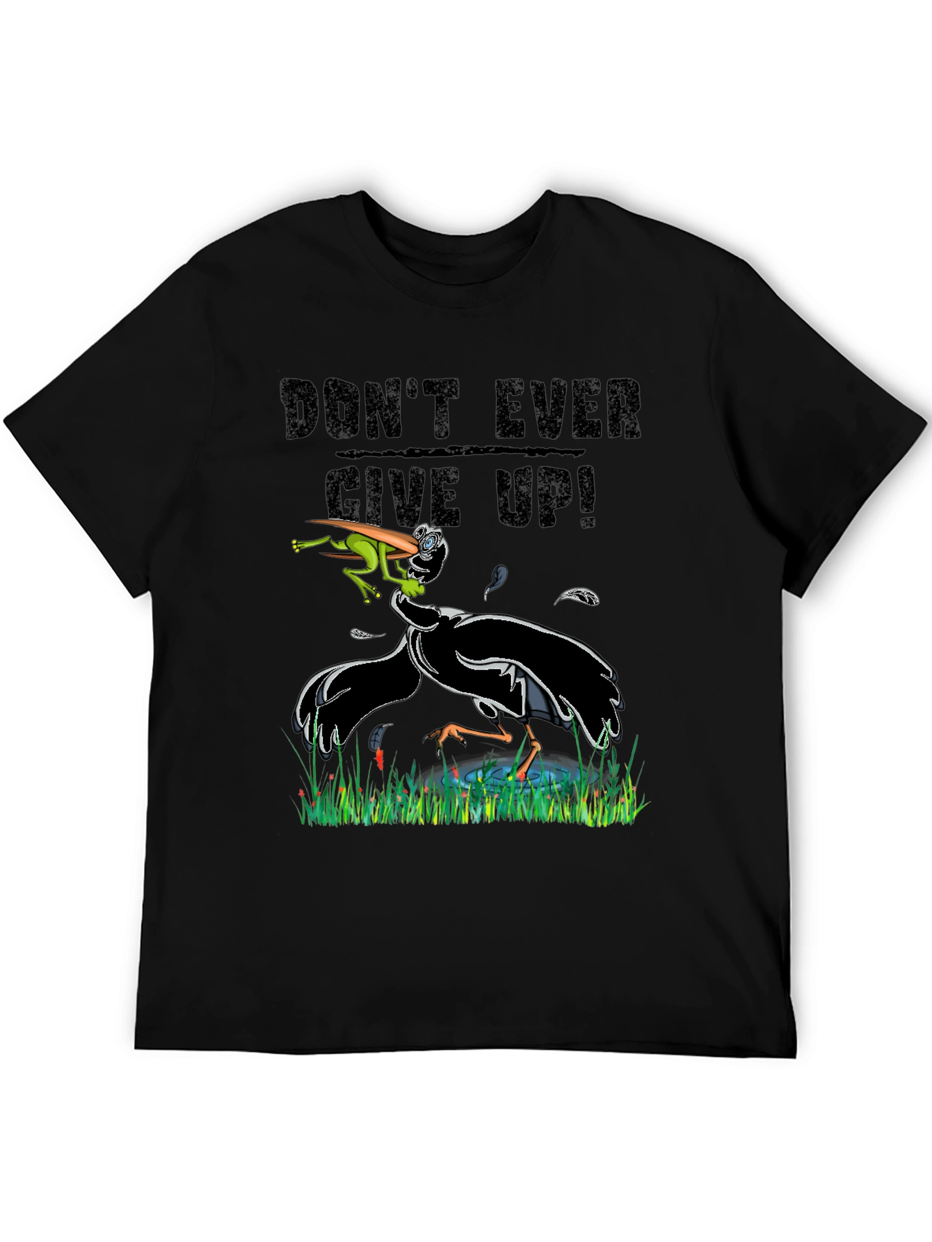 Black Don't Ever Give Up Funny Graphic Tee view 5