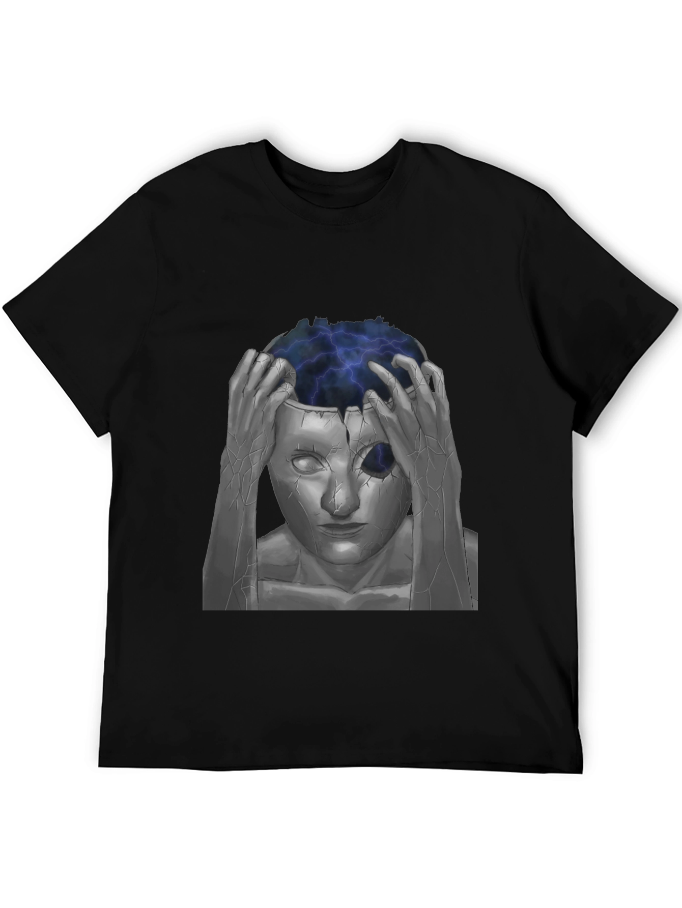 Black Mind-Blowing Graphic Tee - Black Cotton view 5