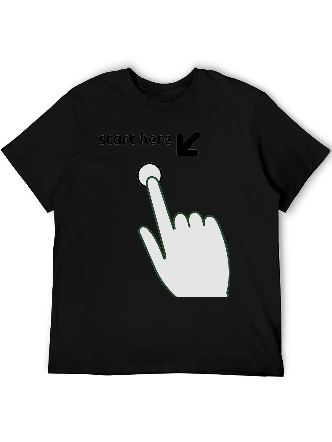 Black Start Here Graphic Tee - Funny Novelty Shirt view 5