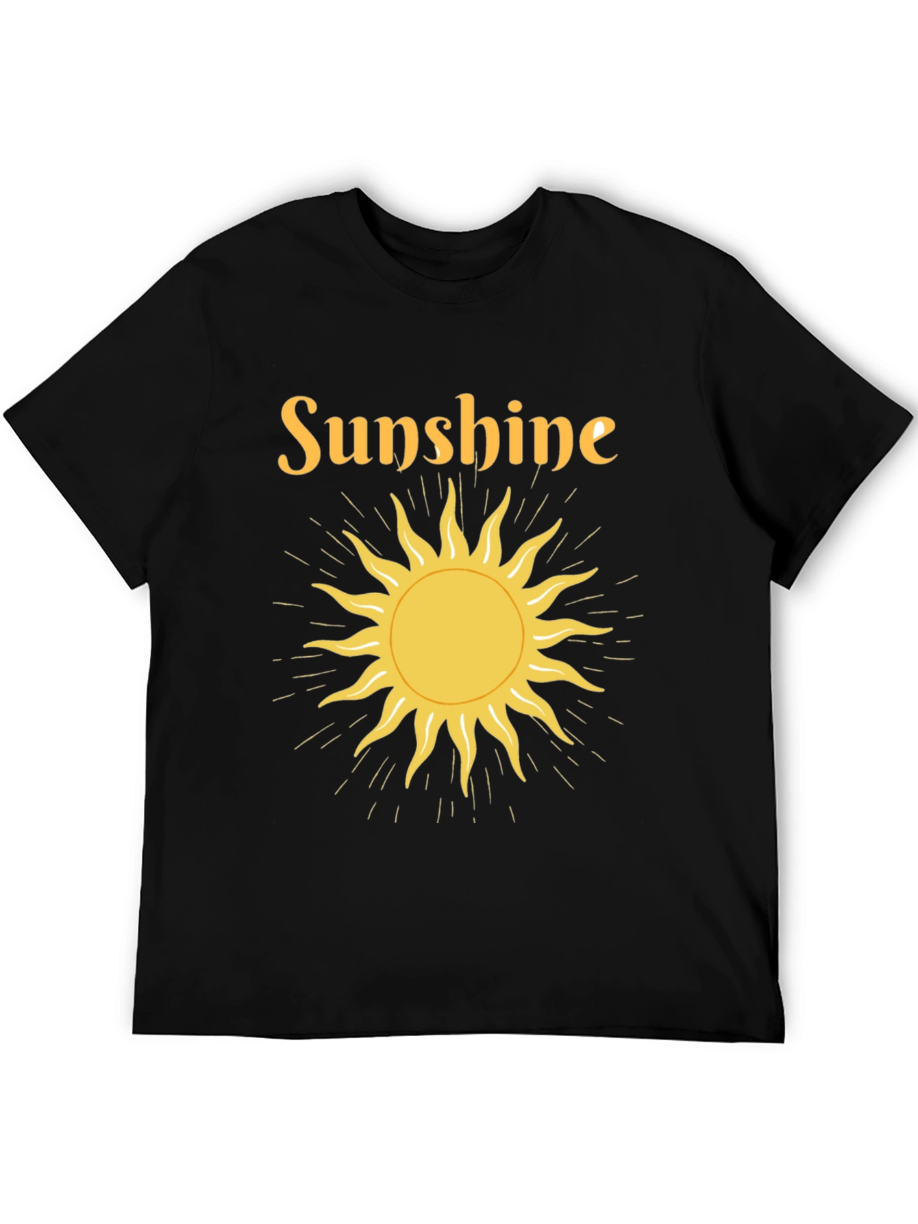 Black Sunshine Graphic Tee - Black Crew Neck T-Shirt view 5